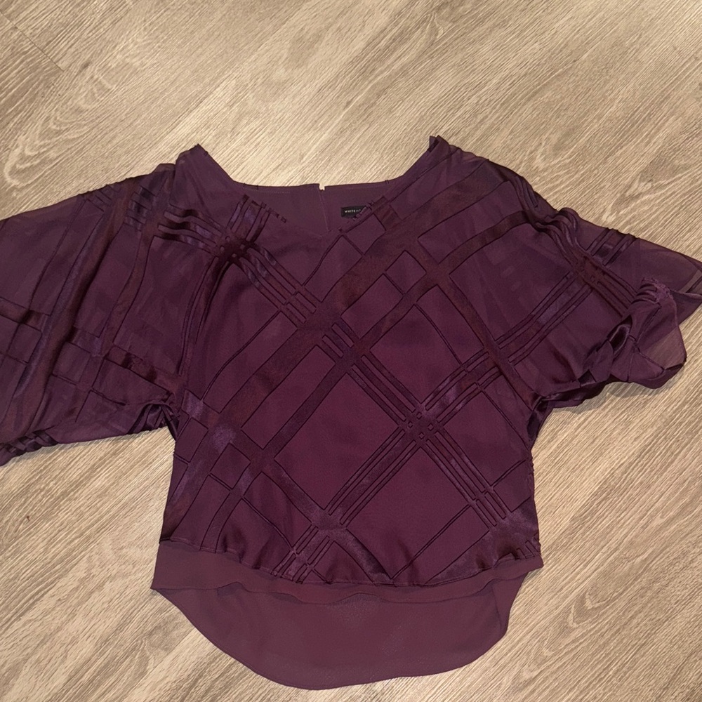 Elegant Purple Geometric Blouse